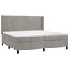 vidaXL Sommier &agrave; lattes de lit et matelas Gris clair 200x200cm Velours