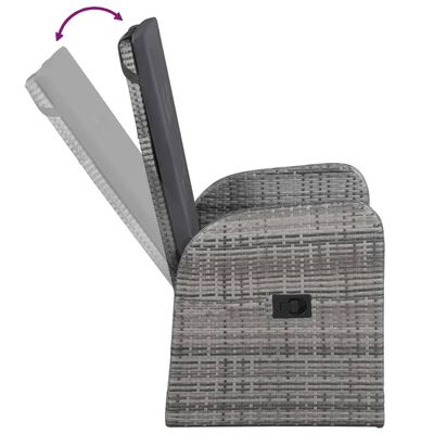 vidaXL Ensemble à manger de jardin avec coussins 7 pcs Gris