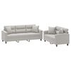 vidaXL Ensemble de canap&eacute;s 2 pcs coussins Gris clair Tissu microfibre