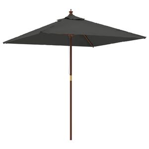 vidaXL Parasol de jardin avec m&acirc;t en bois anthracite 198x198x231 cm