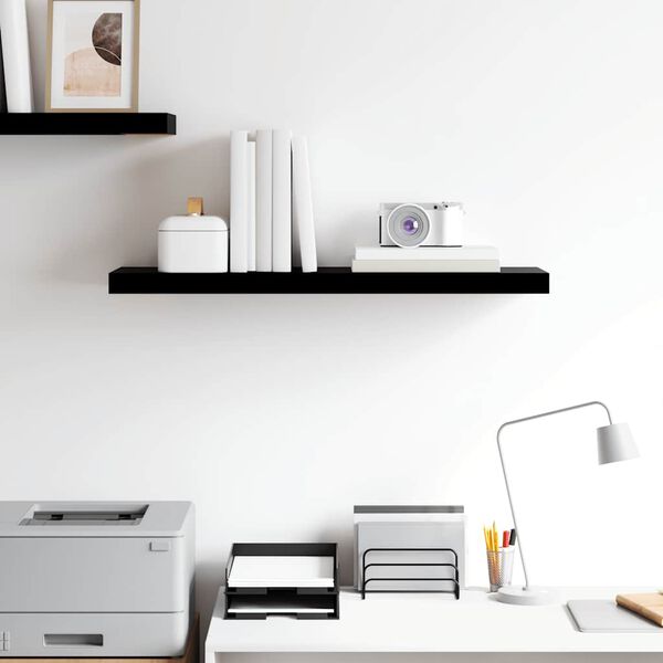 vidaXL &Eacute;tag&egrave;re murale flottante Noir brillant 80x23,5x3,8 cm MDF