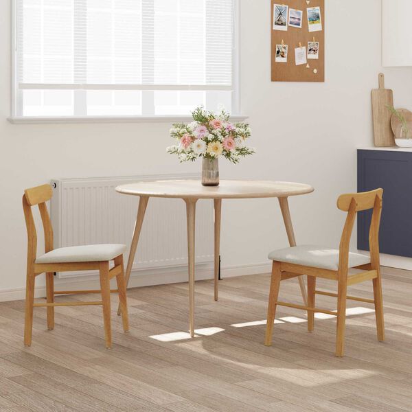 vidaXL Chaise de salle &agrave; manger 2 pcs Naturel et clair