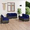 vidaXL Salon de jardin 6 pcs avec coussins R&eacute;sine tress&eacute;e Gris