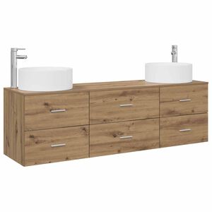vidaXL Ensemble de mobilier de salle de bain 3 pc Ch&ecirc;ne artisanal