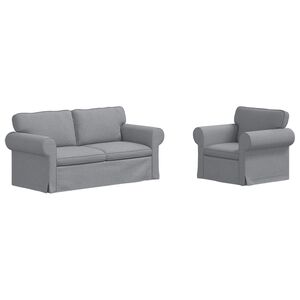 vidaXL Ensemble de Canap&eacute;s 2 pcs Gris clair 175 x 82 x 80 cm tissu