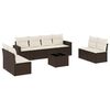vidaXL Salon de jardin avec coussins 9 pcs marron r&eacute;sine tress&eacute;e