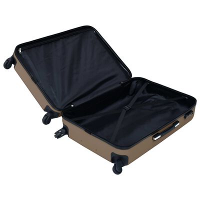 vidaXL Ensemble de valises rigides 3 pcs Marron ABS