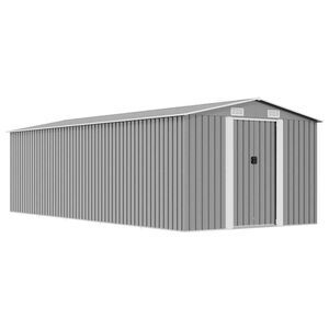 vidaXL Abri de jardin 257x580x181 cm M&eacute;tal Gris