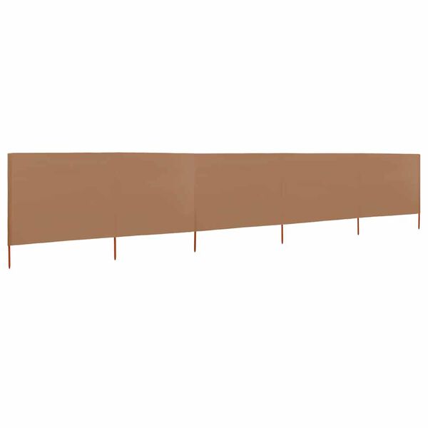 vidaXL Paravent 5 panneaux Tissu 600 x 80 cm Taupe