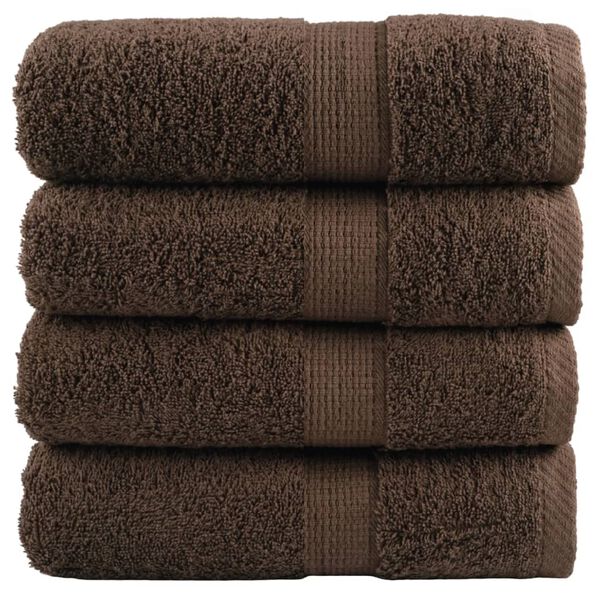 vidaXL Serviettes d'invit&eacute; de qualit&eacute; sup&eacute;rieure SOLUND 4 pcs marron