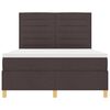 vidaXL Lit &agrave; ressort LED avec matelas Marron fonc&eacute; 160 x 200 cm tissu