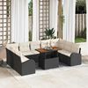 vidaXL Ensemble de canap&eacute; de jardin 10 pcs Noir Poly rotin