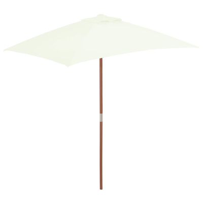 vidaXL Parasol d'extérieur avec mât en bois 150x200 cm Sable