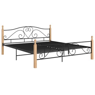 vidaXL Cadre de lit sans matelas noir métal 200x200 cm