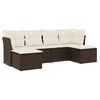 vidaXL Salon de jardin avec coussins 6 pcs marron r&eacute;sine tress&eacute;e