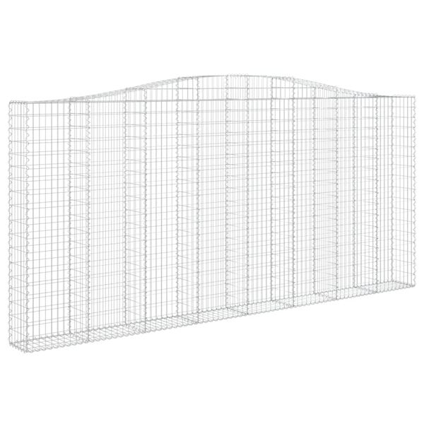 vidaXL Paniers &agrave; gabions arqu&eacute;s 3 pcs 400x30x180/200 cm Fer galvanis&eacute;