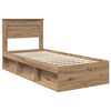 vidaXL Cadre de lit Ch&ecirc;ne artisan 100 x 200 cm Bois de pin massif