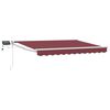vidaXL Store r&eacute;tractable manuel avec LEDs Bourgogne et Blanc 3 x 2,5 m