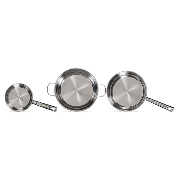 Livoo Batterie de cuisine 5 pcs Acier inoxydable Argent&eacute;
