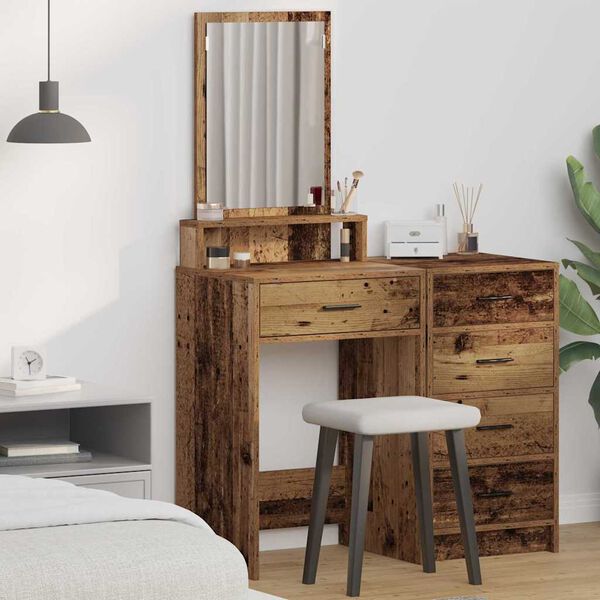 vidaXL Table de Toilette avec tiroir Bois ancien 50 x 41 x 140 cm