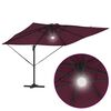 vidaXL Parasol Roma Rouge 286 x 285 x 270 cm Aluminium et polyester