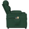 vidaXL Fauteuil de massage Vert fonc&eacute; Tissu