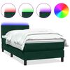 vidaXL Sommier &agrave; lattes de lit et matelas et LED vert fonc&eacute; 80x220 cm