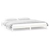 vidaXL Cadre de lit &agrave; LED sans matelas blanc 120x200 cm bois massif