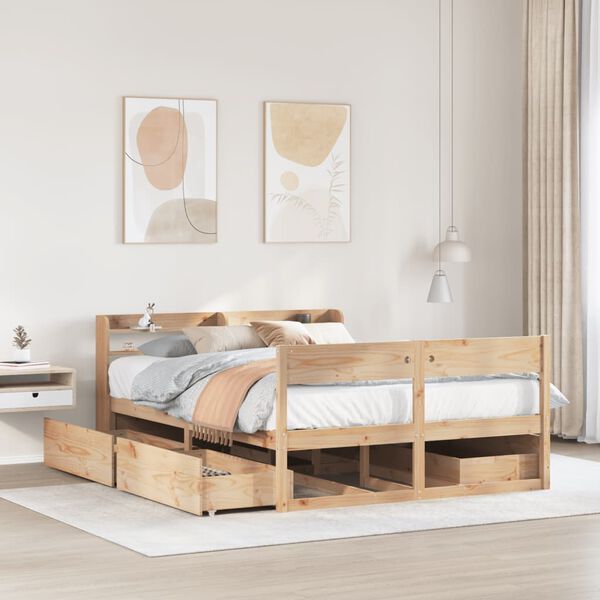 vidaXL Cadre de lit sans matelas 160x200 cm bois massif de pin