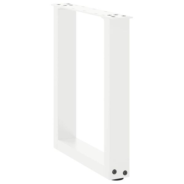 vidaXL Pieds de table basse en U 2 pi&egrave;ces Blanc 38 x (42-43) cm Acier