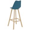 vidaXL Tabourets de bar lot de 2 turquoise PP et bois de h&ecirc;tre massif