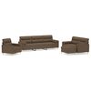 vidaXL Ensemble de canap&eacute;s 3pcs coussins d&eacute;coratifs et coussins Marron
