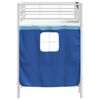 vidaXL Cadre de Lit Mezzanine pour Enfants avec Rideaux Blanc et Bleu