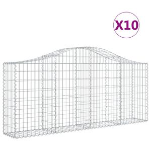 vidaXL Paniers &agrave; gabions arqu&eacute;s 10 pcs 200x30x80/100 cm Fer galvanis&eacute;