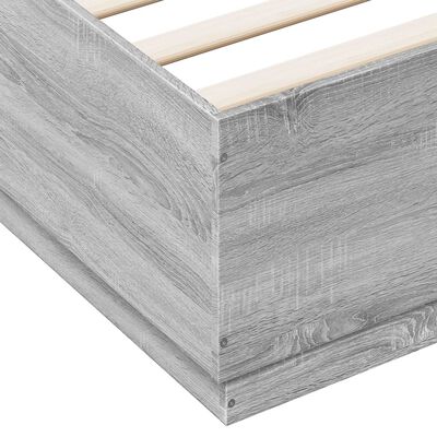 vidaXL Cadre de lit sonoma gris 150x200 cm bois d'ingénierie