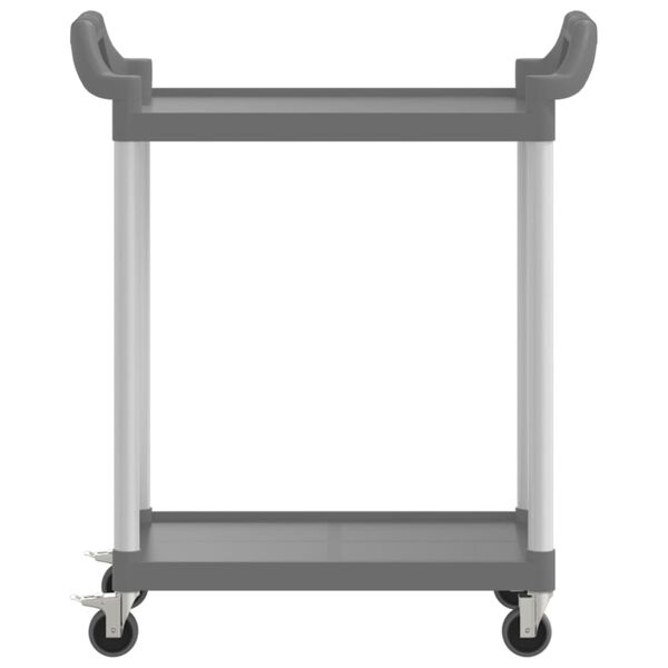vidaXL Chariot &agrave; 2 niveaux noir 81x41x92 cm aluminium