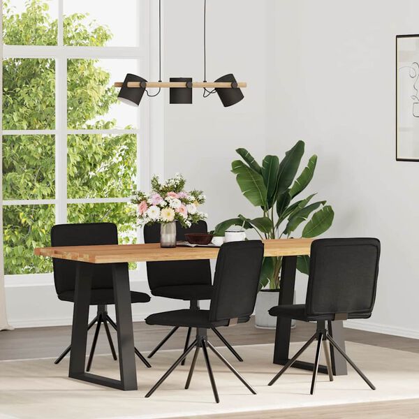 vidaXL Chaises à manger lot de 4 noir tissu