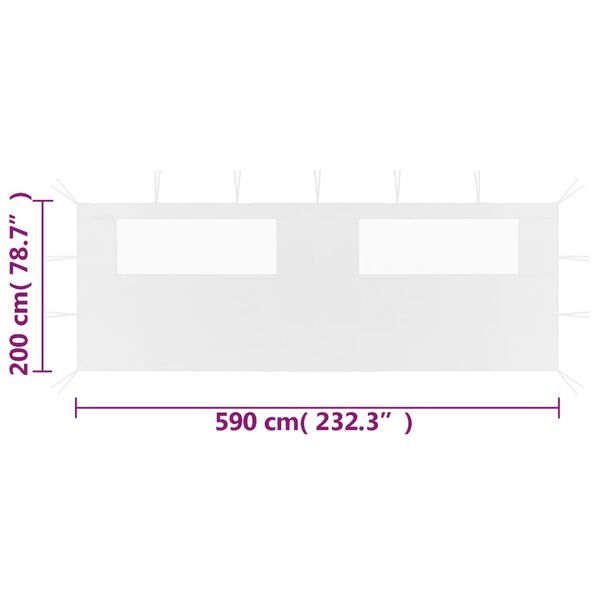 vidaXL Paroi lat&eacute;rale de belv&eacute;d&egrave;re avec fen&ecirc;tres 6x2 m Blanc