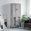 vidaXL Buffet haut Gris b&eacute;ton 69,5x34x180 cm Bois d'ing&eacute;nierie