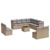 vidaXL Salon de jardin avec coussins 12 pcs beige r&eacute;sine tress&eacute;e