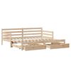 vidaXL Lit de jour avec gigogne et tiroirs sans matelas 90x190 cm