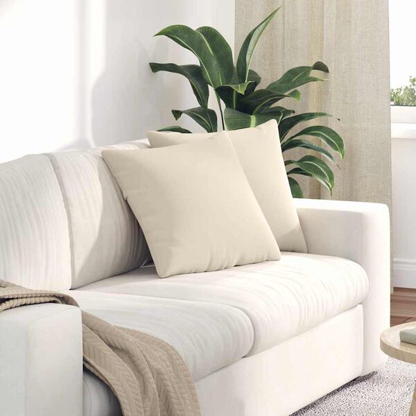 vidaXL Coussins de canap&eacute; 2 pcs Beige 45 x 45 cm tissu