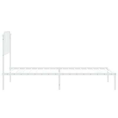 vidaXL Cadre de lit métal sans matelas avec tête de lit blanc 90x200cm