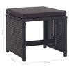 vidaXL Ensemble &agrave; manger d'ext&eacute;rieur 17 pcs avec coussins Rotin Noir