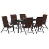 vidaXL Ensemble de salle &agrave; manger pour jardin 7 pcs Marron