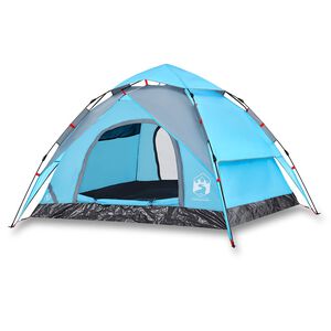 vidaXL Tente de camping &agrave; d&ocirc;me 3 personnes bleu lib&eacute;ration rapide