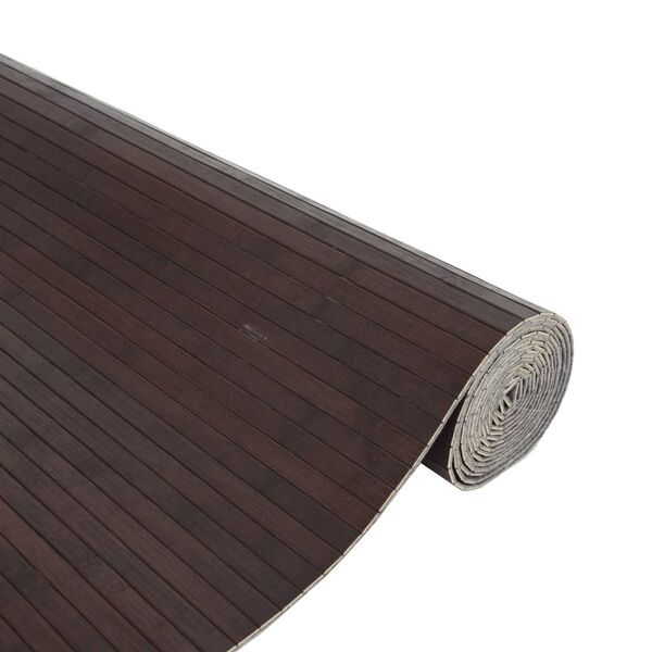 vidaXL Tapis rectangulaire marron fonc&eacute; 80x200 cm bambou