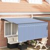 vidaXL Auvent R&eacute;tractable Bleu et Blanc 350 x 250 cm