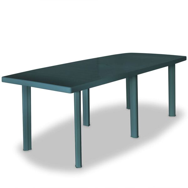 vidaXL Ensemble &agrave; manger d'ext&eacute;rieur 9 pcs Plastique Vert