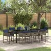 vidaXL Ensemble de salle &agrave; manger pour jardin 9 pcs Gris polyrotin